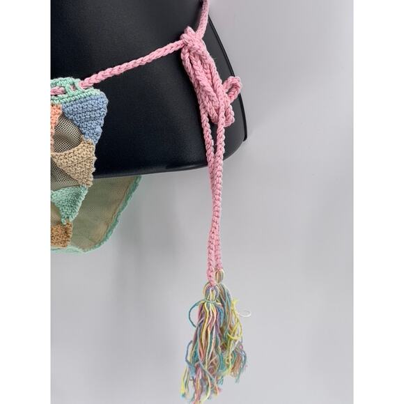 ANDI BAGUS Women's Mesh Crochet Knit Triangle 2-PC Bikini SZ OS - Picture 7 of 12